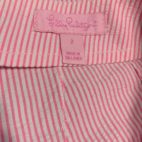 Lilly Pulitzer Liza Shorts in PB Pink Lucky Seersucker Size 2 NWT - Picture 3 of 4